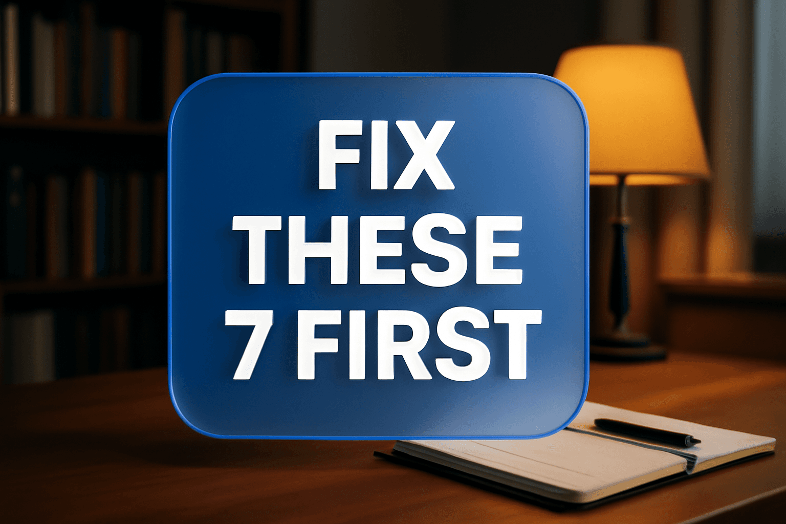 FIX THESE 7 FIRST